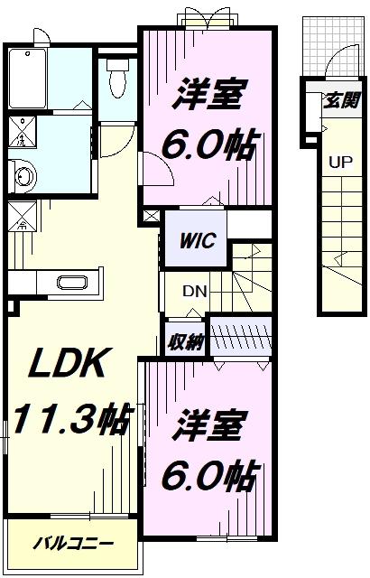 SCHON GARTEN(2LDK/2階)の間取り写真
