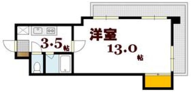 第1木本ビル(1K/4階)の間取り写真