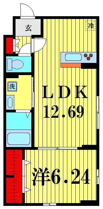 サイドコート(1LDK/1階)の間取り写真