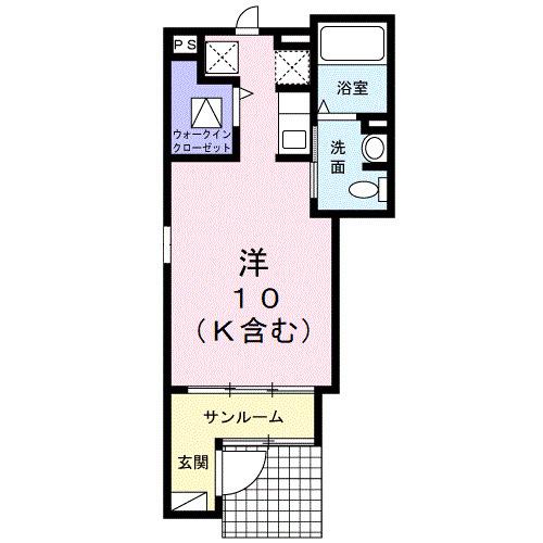 ルナ ルーチェ(ワンルーム/1階)の間取り写真