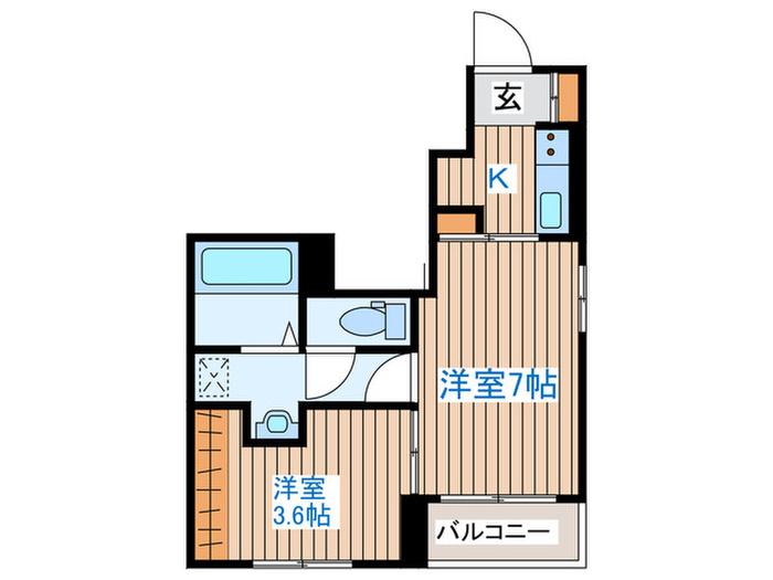 SUNNYTOWN くわばらC(2K/1階)の間取り写真