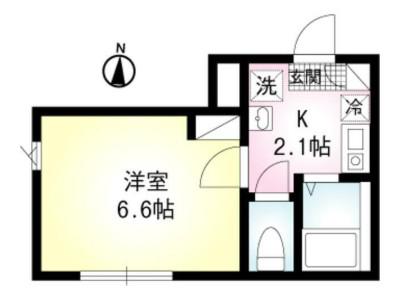 川崎レジデンス(1K/1階)の間取り写真