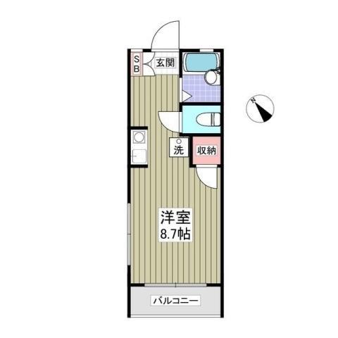 エンデヴァII(ワンルーム/1階)の間取り写真