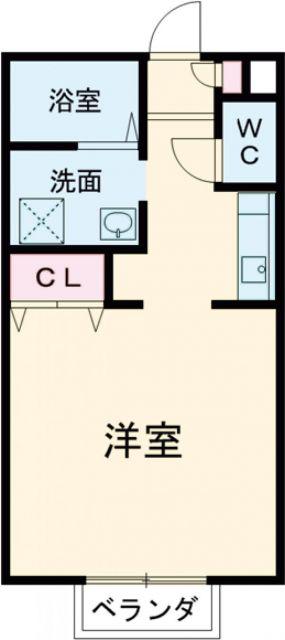グリーンヒルズ朝暉3番館(1K/1階)の間取り写真