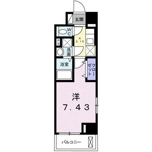 プラーサート 南観音(1K/11階)の間取り写真