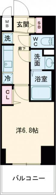 プレサンス神戸セレスティア(1K/7階)の間取り写真