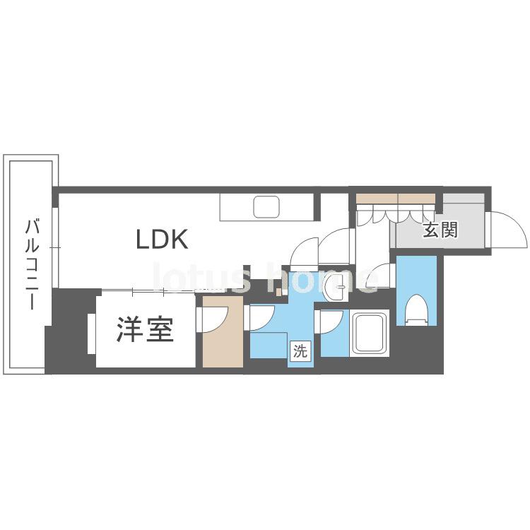 アーバネックス谷町四丁目(1LDK/2階)の間取り写真