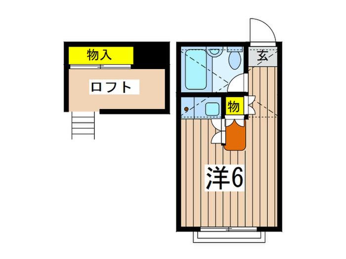 フラットタキザワB棟(ワンルーム/1階)の間取り写真