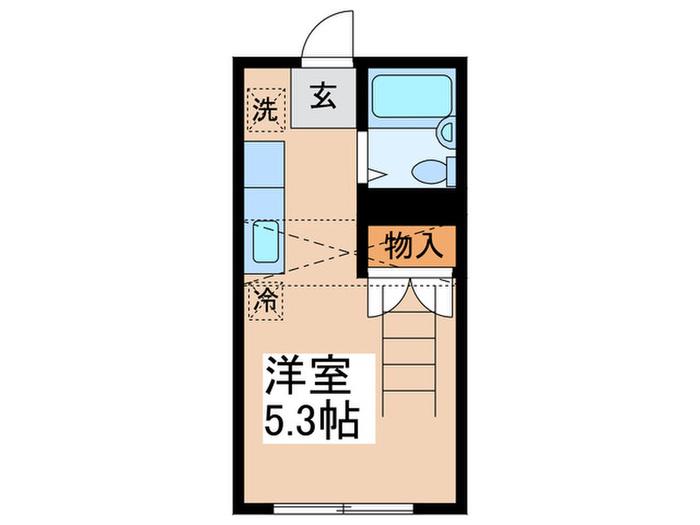 エステートピア梅屋敷(ワンルーム/2階)の間取り写真