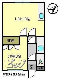 ハイツシャトー(1LDK/2階)の間取り写真