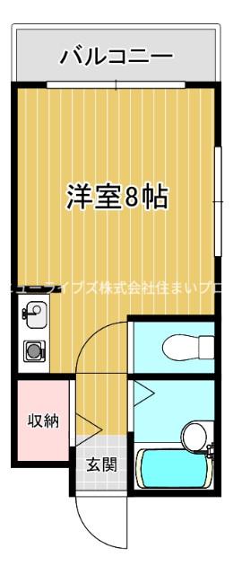 門真第一マンション(ワンルーム/2階)の間取り写真