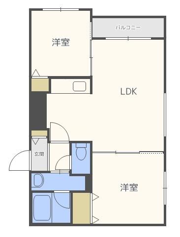 ブランシャール栄通FOREST(2LDK/3階)の間取り写真