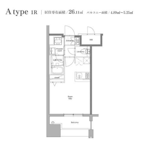エンクレスト博多STYLE(ワンルーム/4階)の間取り写真