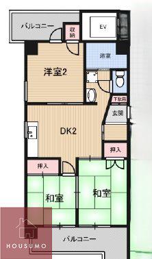 第2ユーロハイツ東豊中(3LDK/5階)の間取り写真