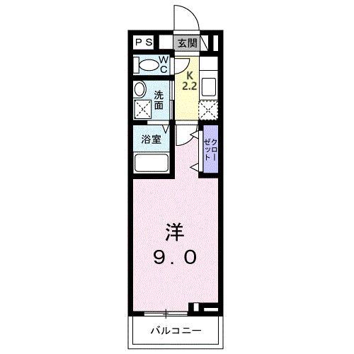 ラフレシール・ヴァン(1K/2階)の間取り写真