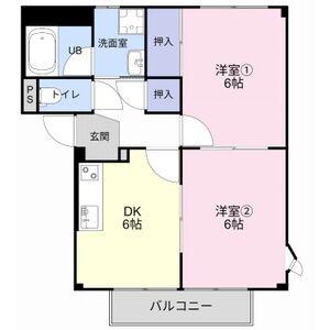 SURPLUS サンアイA(2DK/2階)の間取り写真