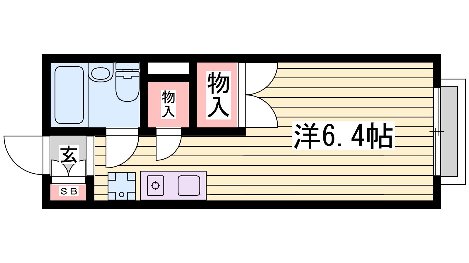メゾンローク(ワンルーム/2階)の間取り写真