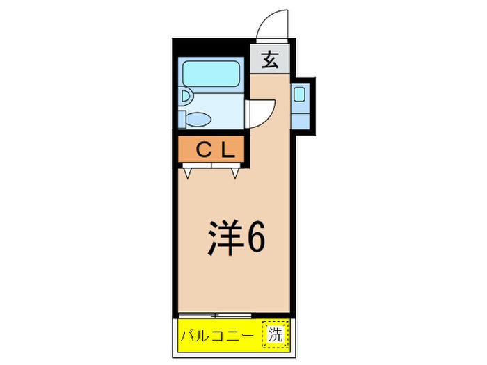 フラッツ松尾(ワンルーム/2階)の間取り写真