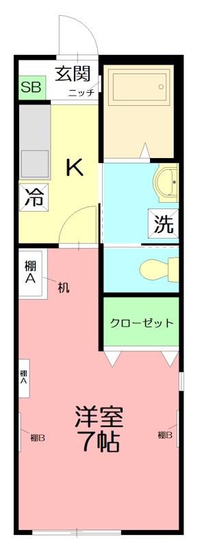 ARUKA015(1K/1階)の間取り写真