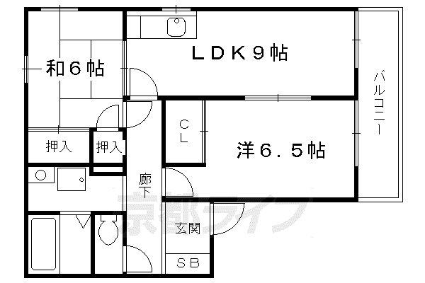 グランメゾン古川(2LDK/2階)の間取り写真