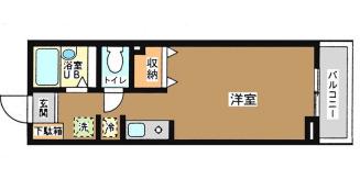 パルメゾンエスポワール(ワンルーム/3階)の間取り写真