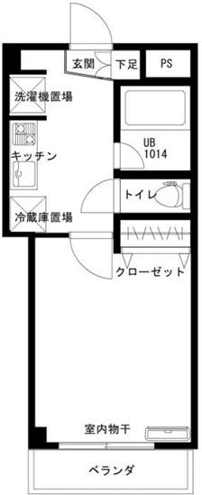 マウンテンハイツ(1K/1階)の間取り写真