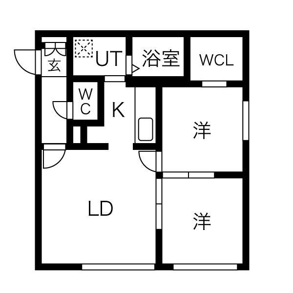 RANDWICK ASABU(2LDK/4階)の間取り写真