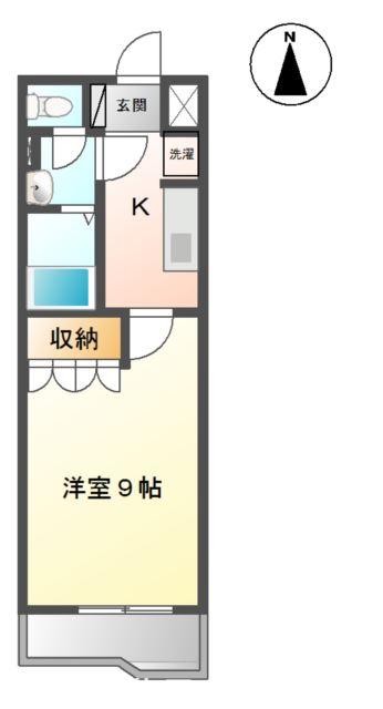 ヴァン サンク(1K/1階)の間取り写真