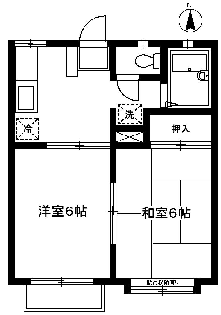 アパルタメント汐入(2DK/2階)の間取り写真