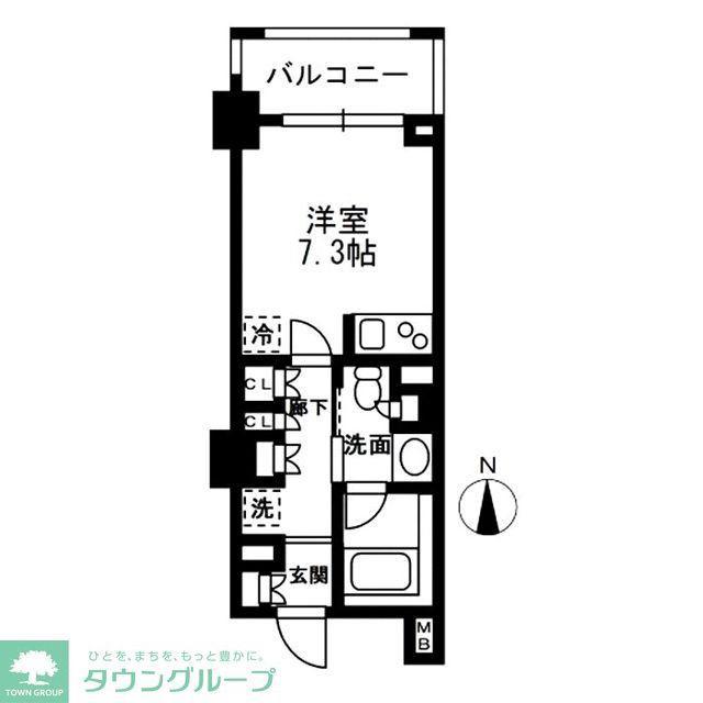 レジディア中落合B棟(ワンルーム/3階)の間取り写真