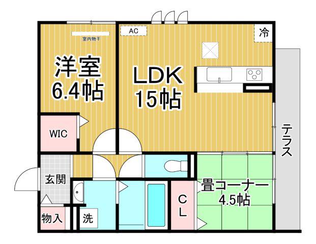 アイエヌ南花屋敷(2LDK/1階)の間取り写真