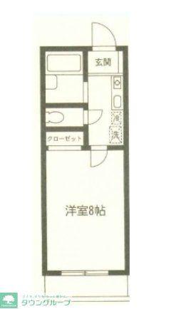 ケリー湘南(1K/2階)の間取り写真