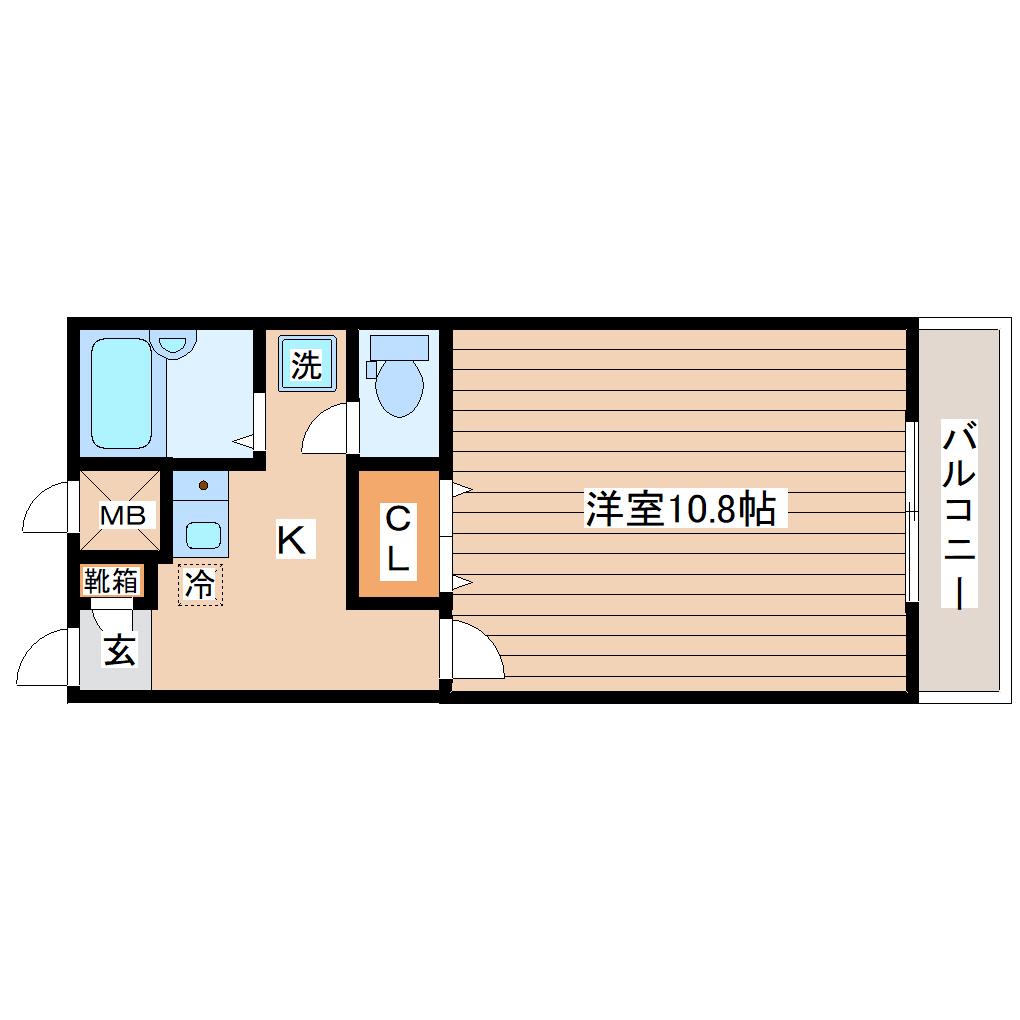 アムール カレクス ドゥトフ(1K/2階)の間取り写真
