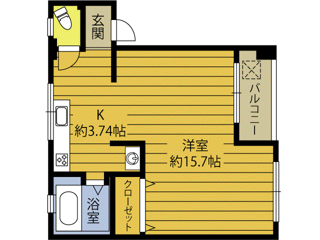 第2東海ビル(ワンルーム/3階)の間取り写真