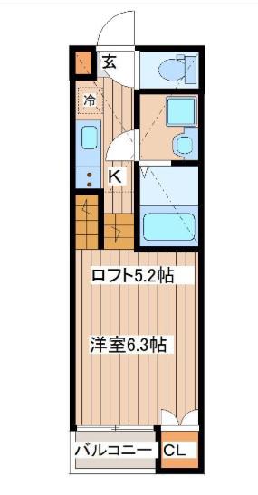 ABELIA(1K/1階)の間取り写真