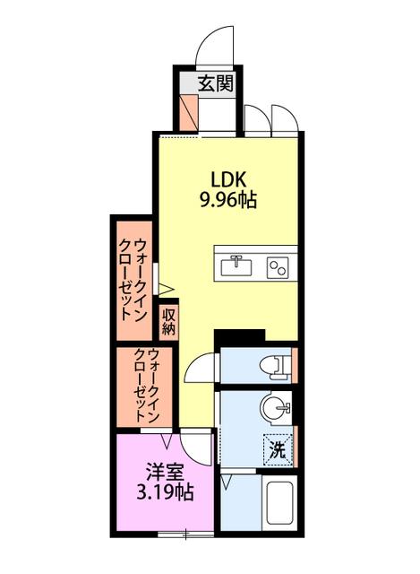 リビンド扇町 II棟(1LDK/1階)の間取り写真