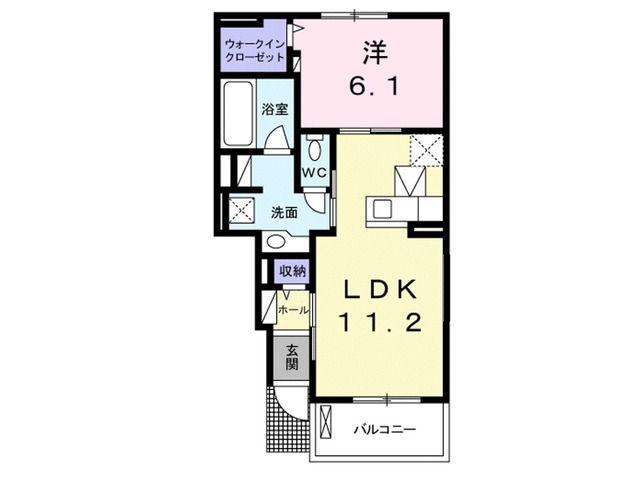 ヴィエント(1LDK/1階)の間取り写真