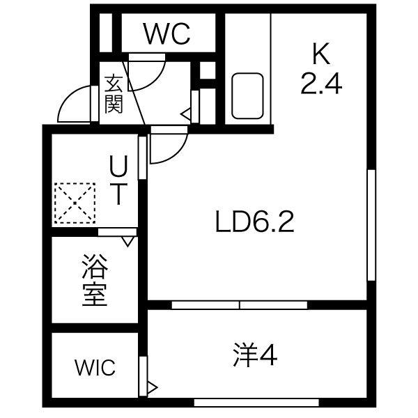 クオリライフKIKUSUI(1LDK/4階)の間取り写真