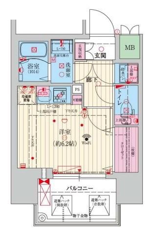 ファーストフィオーレ塚本ウェルビング(ワンルーム/3階)の間取り写真