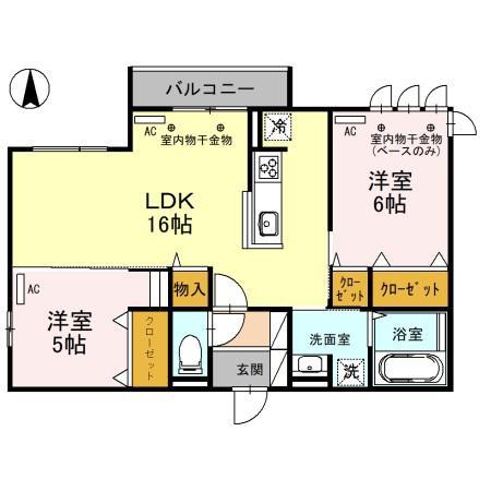 D-RESIDENCE藤江III(2LDK/3階)の間取り写真