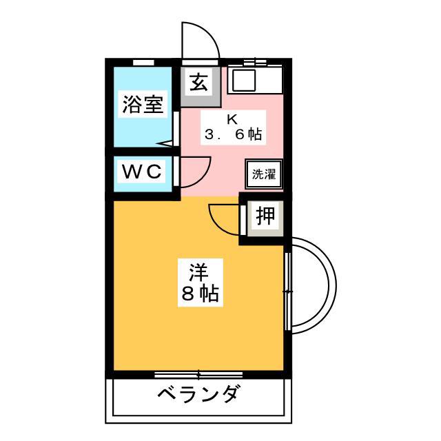 サンシャイン2(ワンルーム/1階)の間取り写真