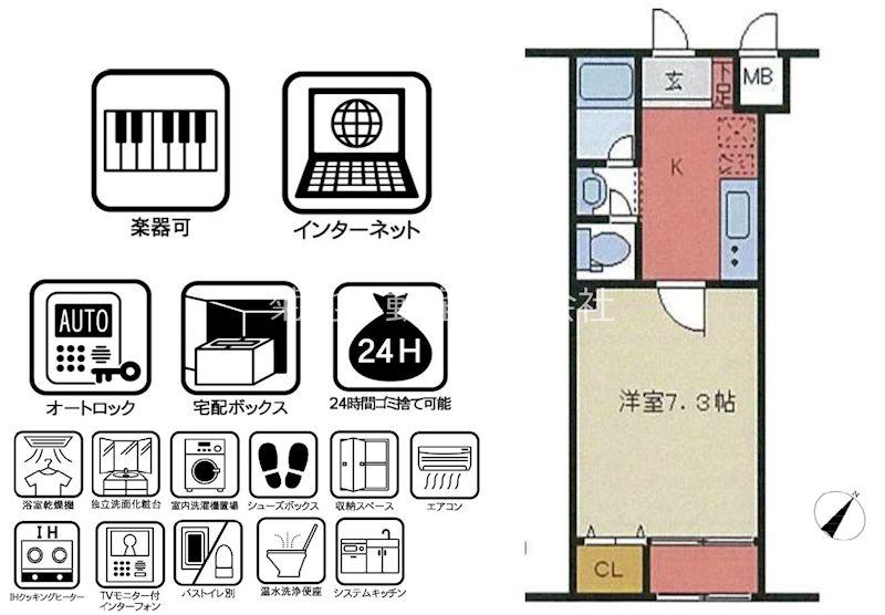 メゾンド・クレフ(1K/3階)の間取り写真