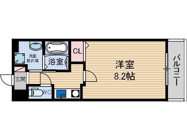 SATSUMA-7(1K/3階)の間取り写真