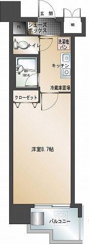 エンクレスト博多駅南(1K/5階)の間取り写真