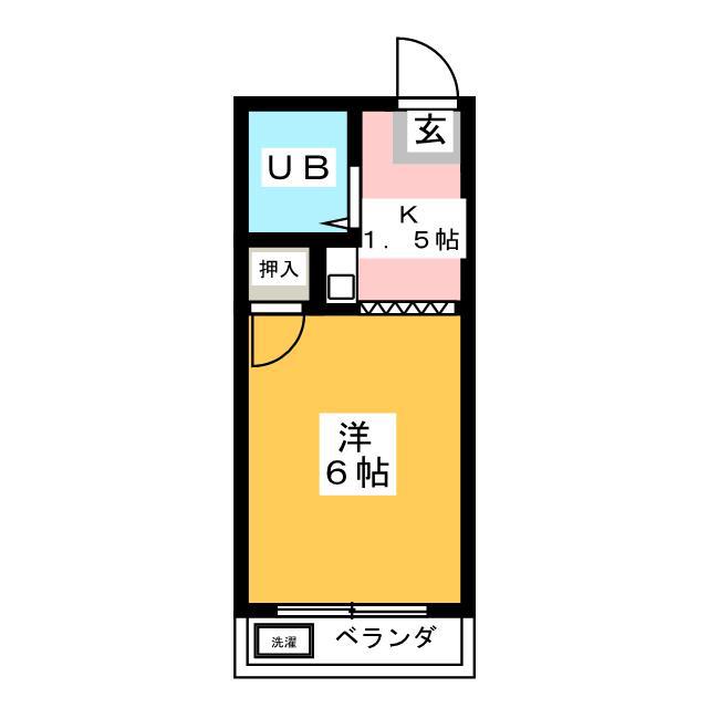 グリーンコーポ(1K/1階)の間取り写真