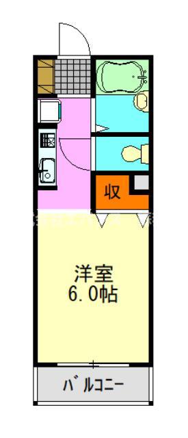 ライトピア村田(1K/2階)の間取り写真