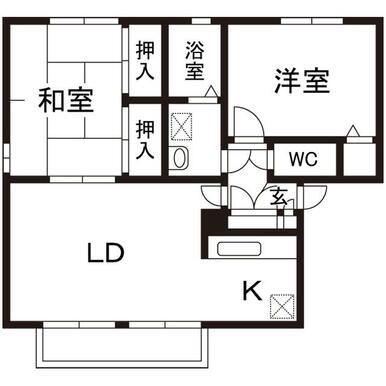 リーベンハイツ A棟(2LDK/2階)の間取り写真