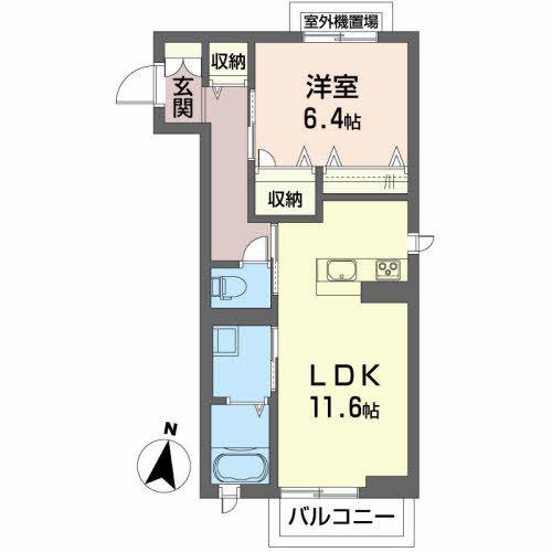 ベレオST(1LDK/3階)の間取り写真