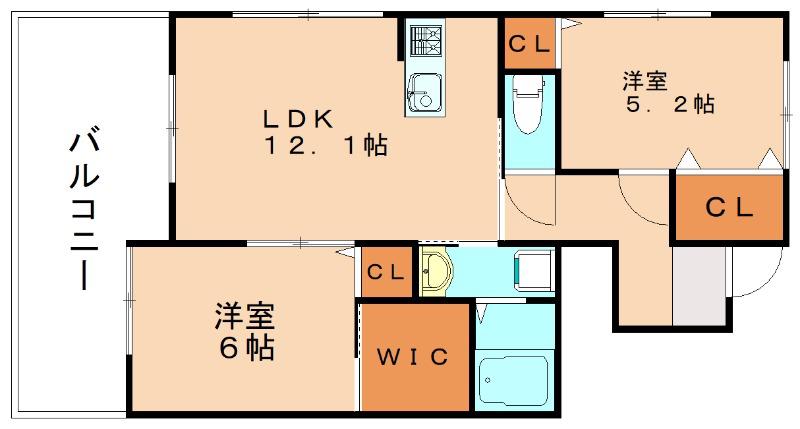 プレステージ東郷(2LDK/1階)の間取り写真