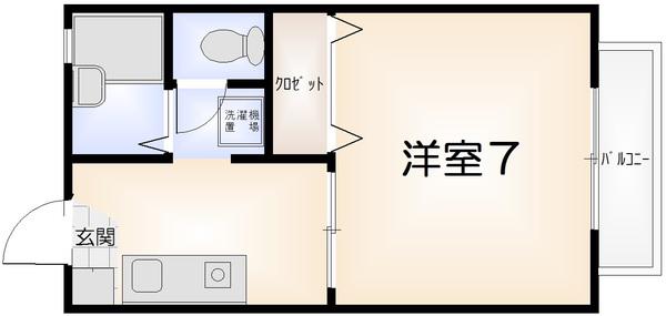 グリーンカーサ(1K/1階)の間取り写真